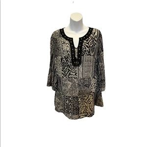 Black and white swim cover up